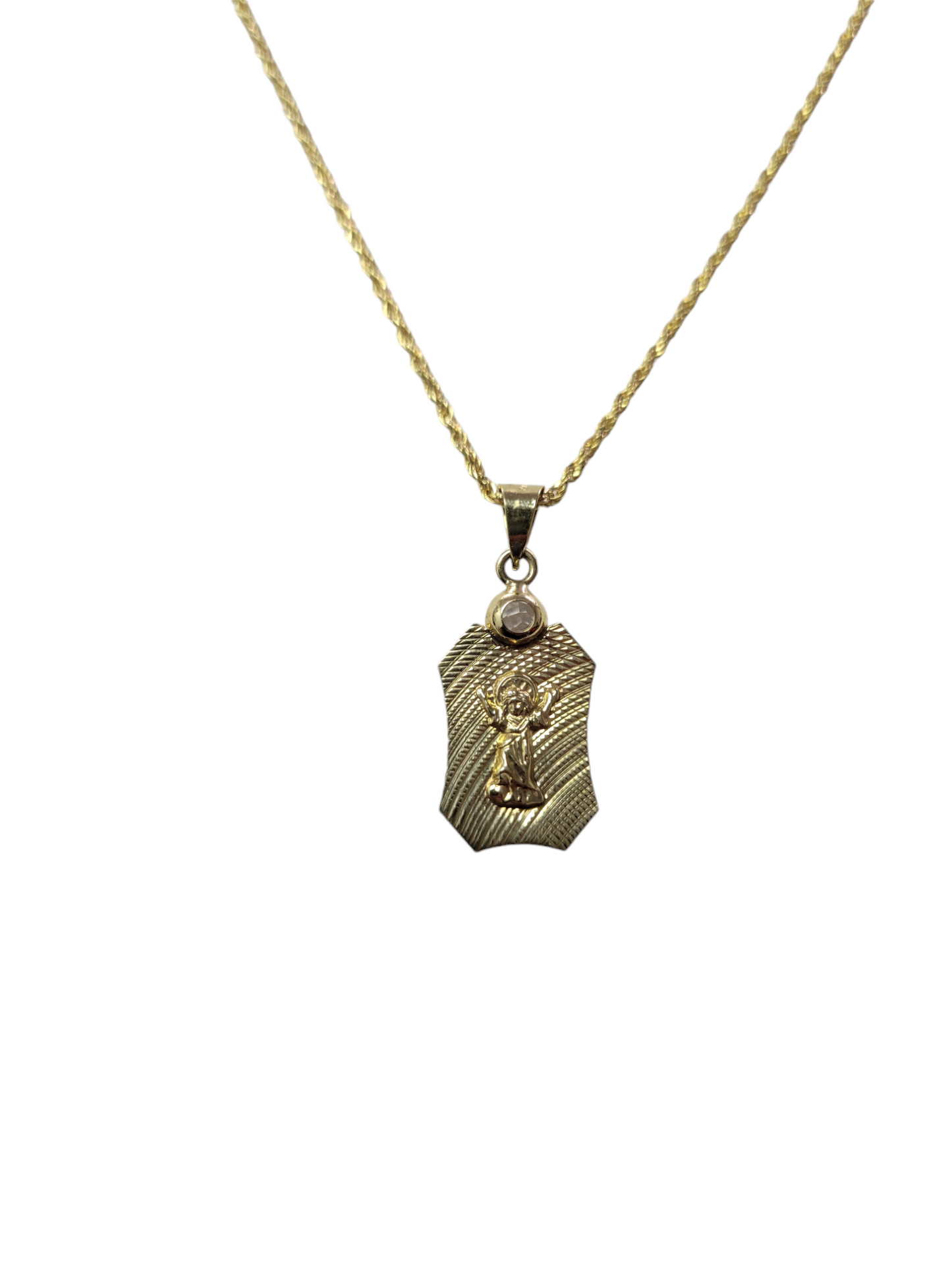 10k Gold Baby Jesus Pendant Rope Chain 18in. 1.5mm