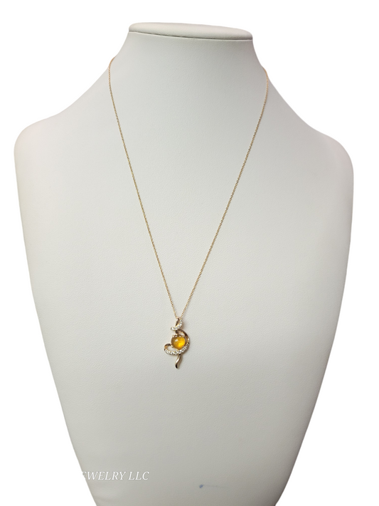 14k gold necklace, 18in.  0.25ctw in diamonds