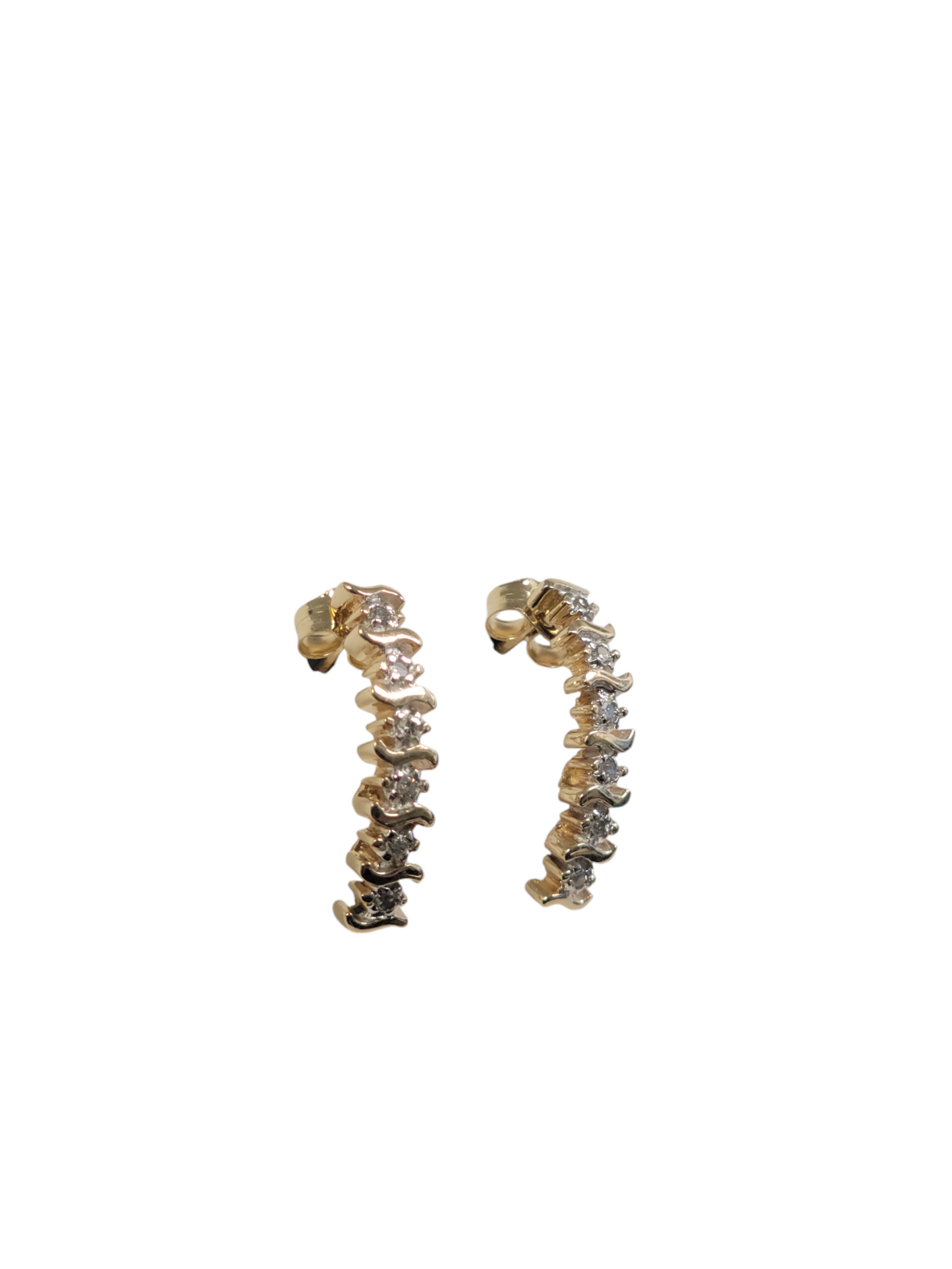 10k gold earrings with 0.15ctw in real diamonds