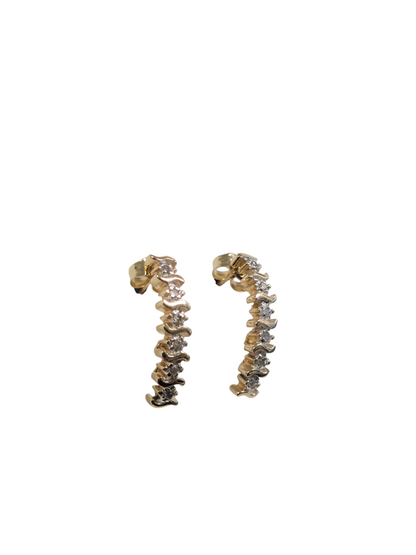 10k gold earrings with 0.15ctw in real diamonds