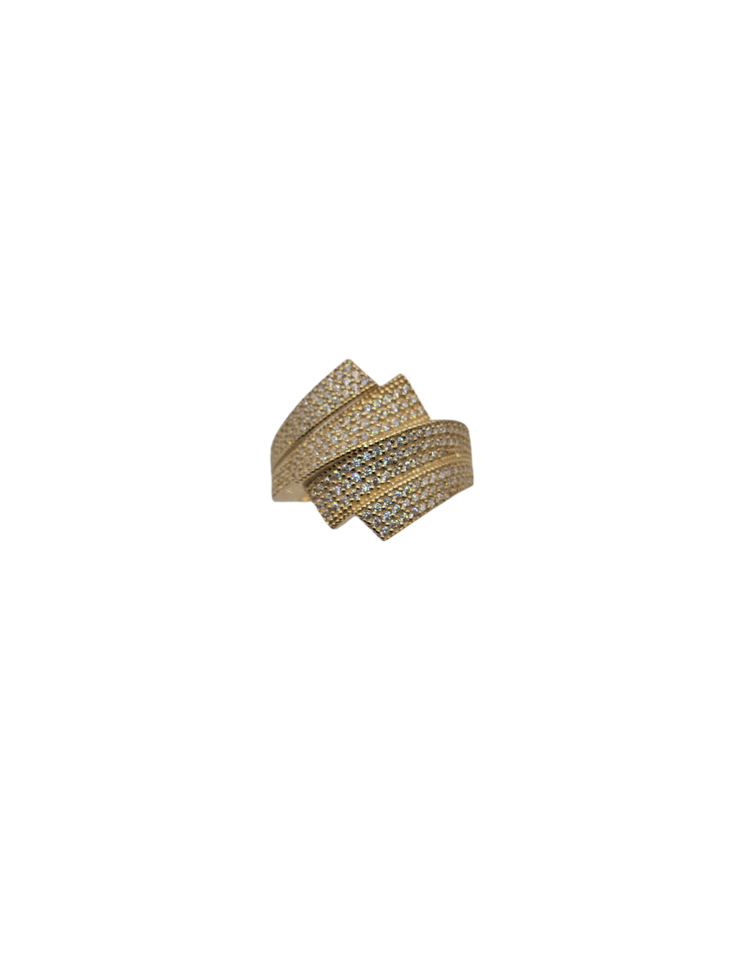 10k gold ring CZ stones size 8