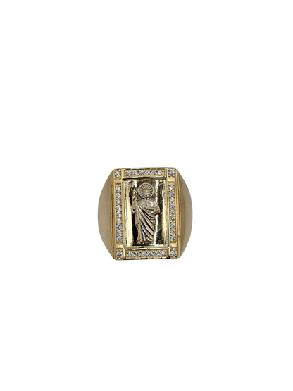 14k gold ring size 11.5 san jude cz stone