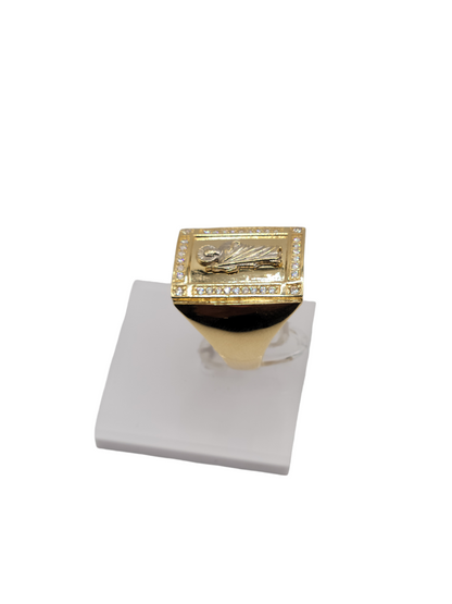 14k gold ring size 11.5 san jude cz stone