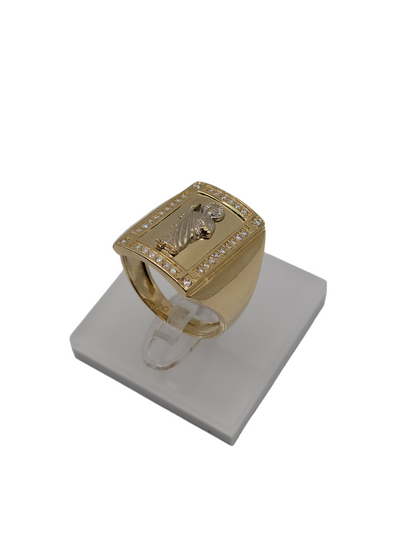 14k gold ring size 11.5 san jude cz stone