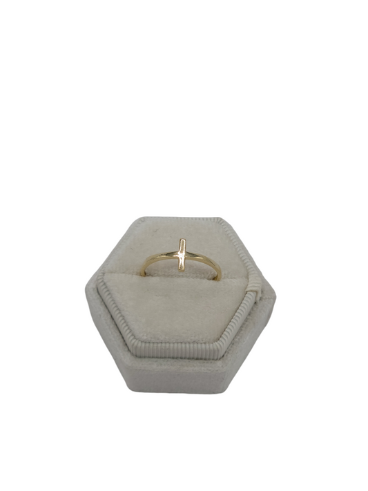 10k Gold Cross Style Ring Size 8