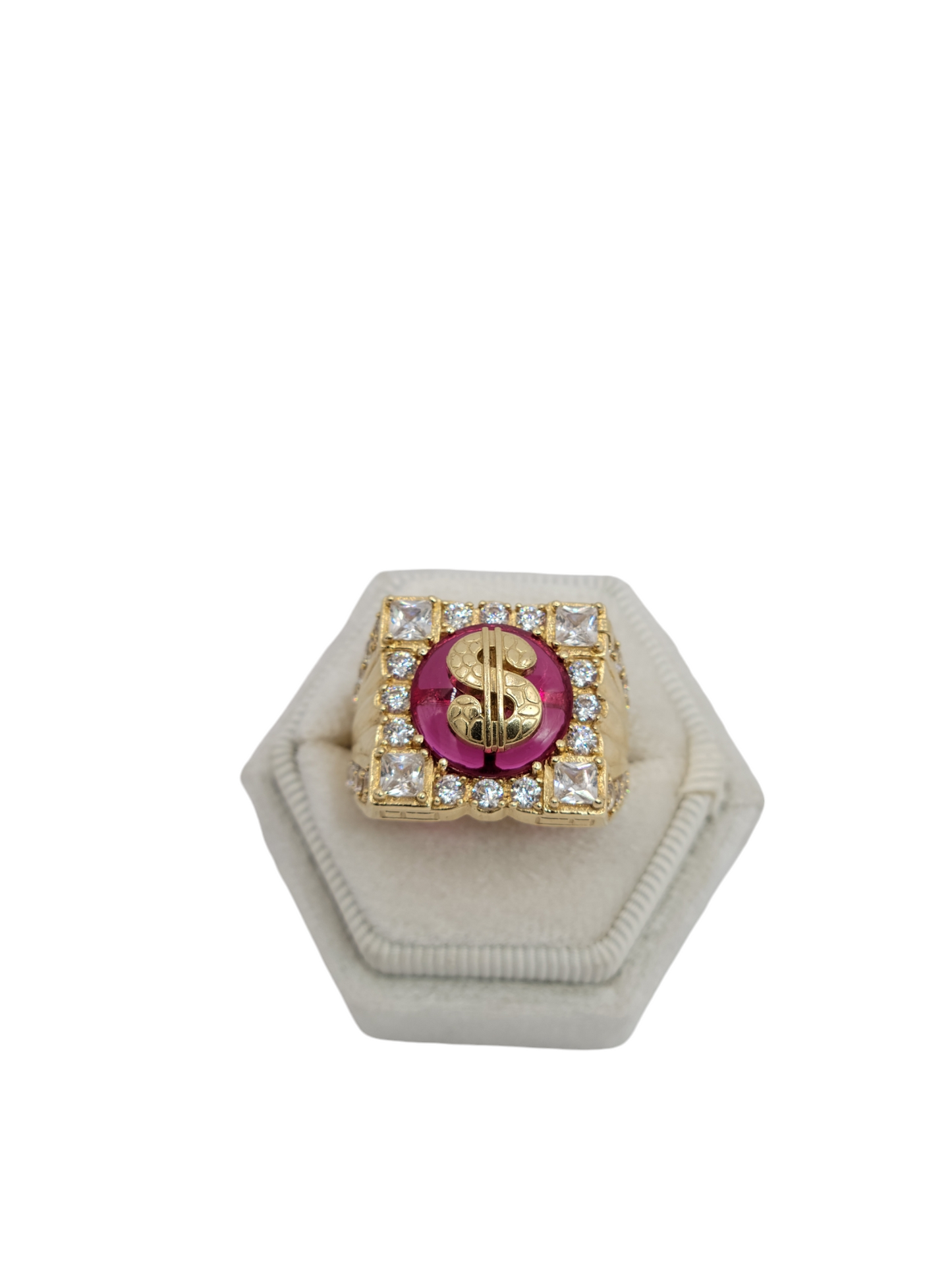 10k gold ring with CZ stones size 10.5