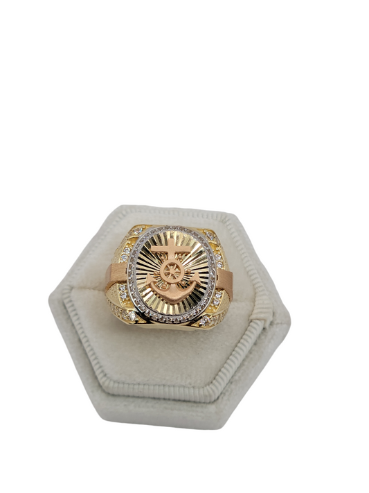 10k gold ring with CZ stones size 10