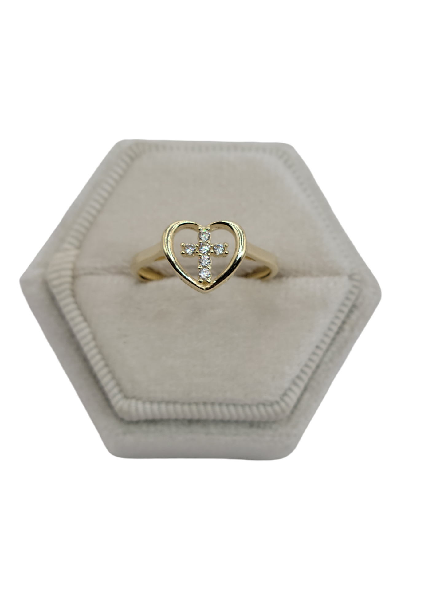 10k gold ring with CZ stones size 7