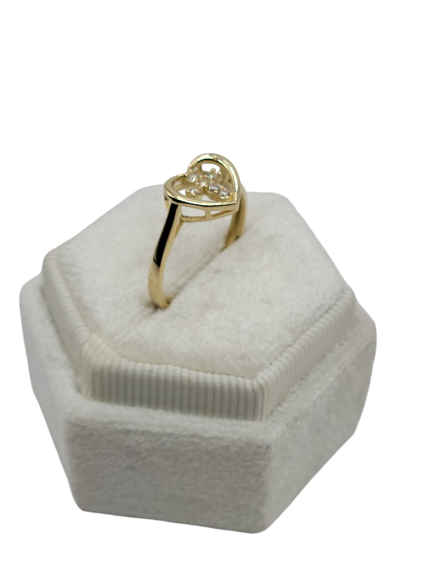 10k gold ring with CZ stones size 7