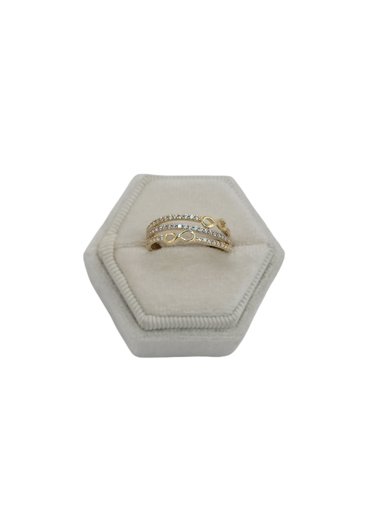 10k gold ring with CZ stones size 7