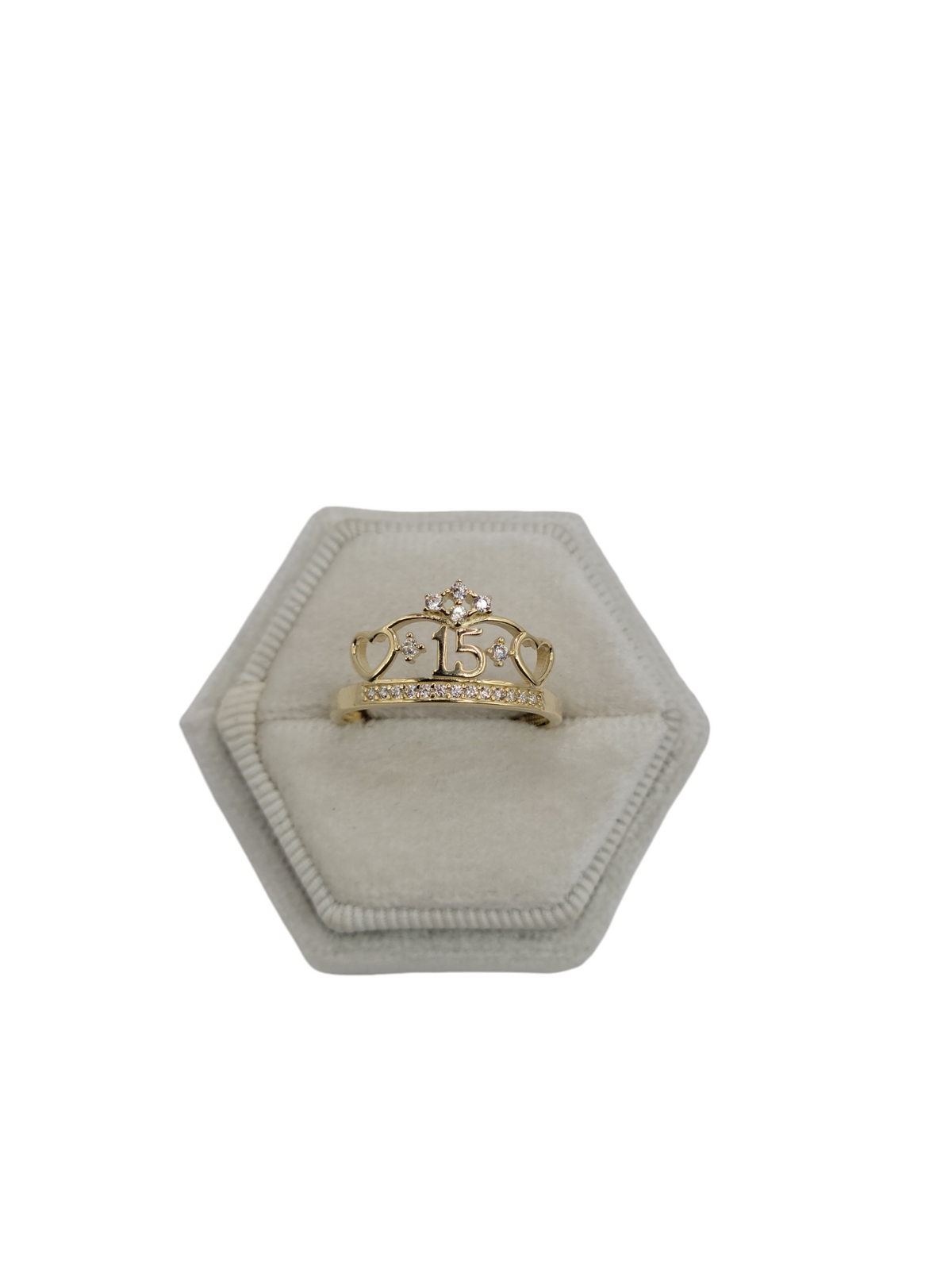 Kb Gold Rnr 10k gold quinceanera ring with CZ stones size 8 – KB Gold Jewelry