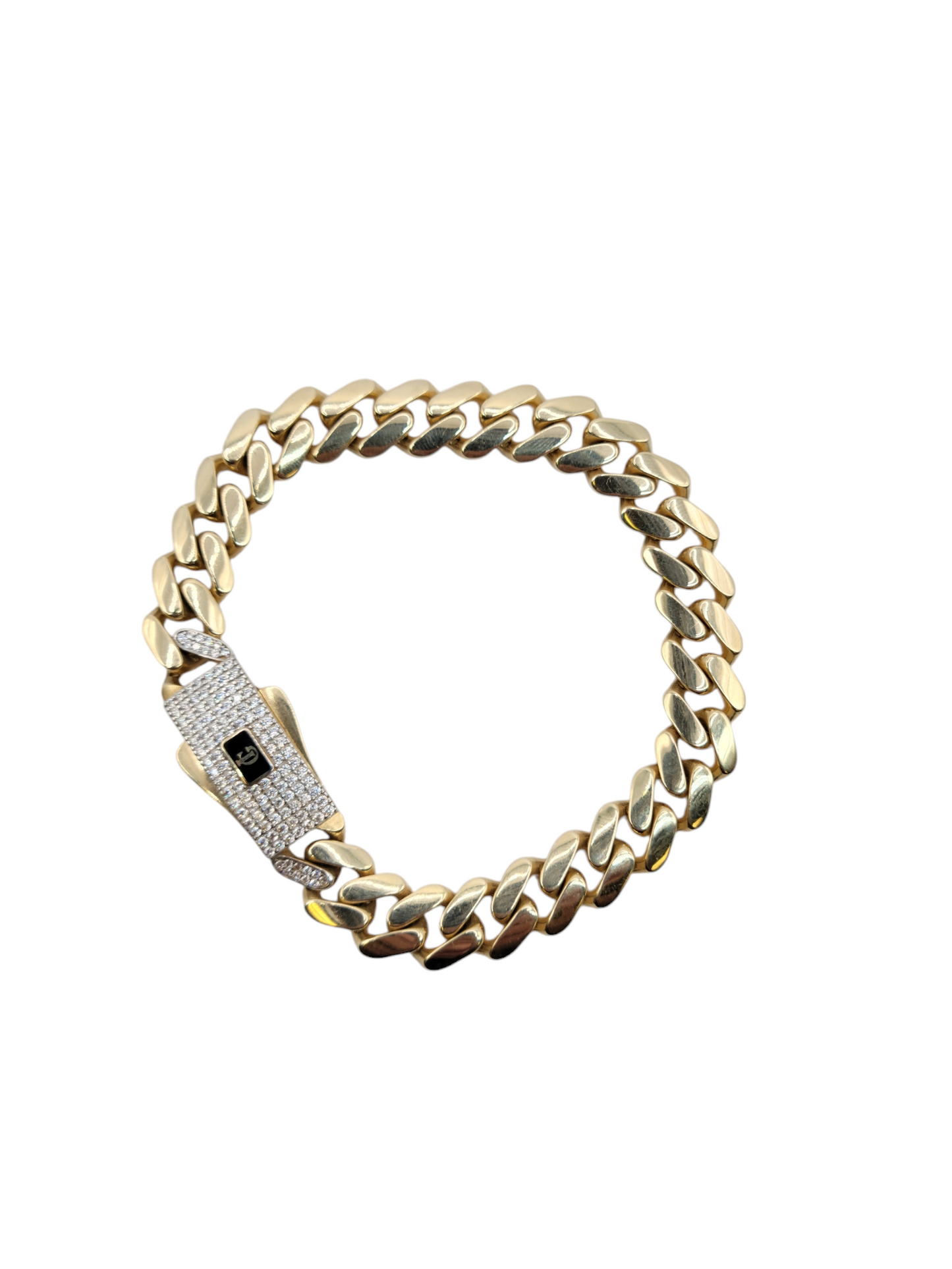 10k gold bracelet size 8.5 with CZ stones