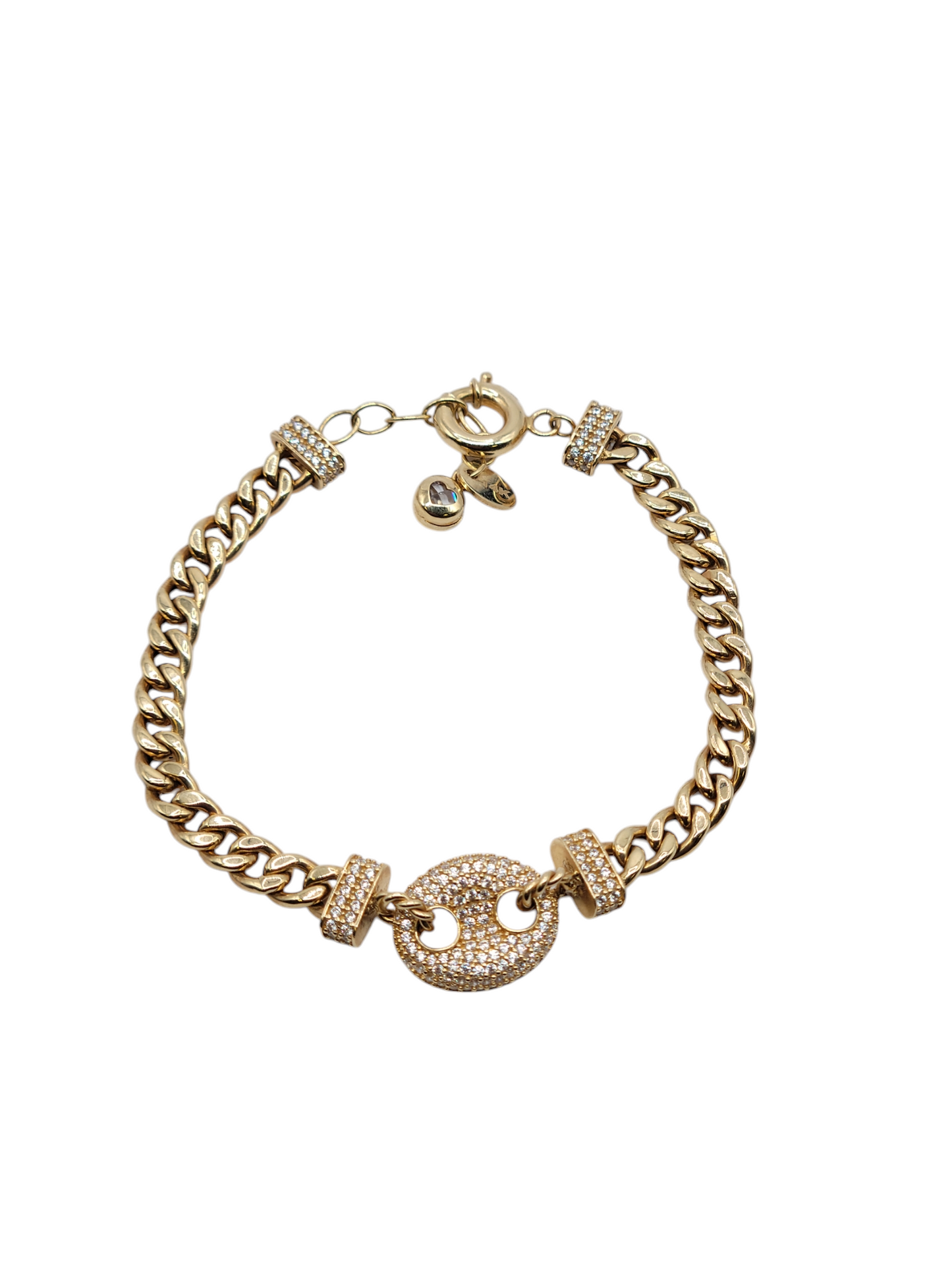 14k gold bracelet with CZ stones 7 - 8 in