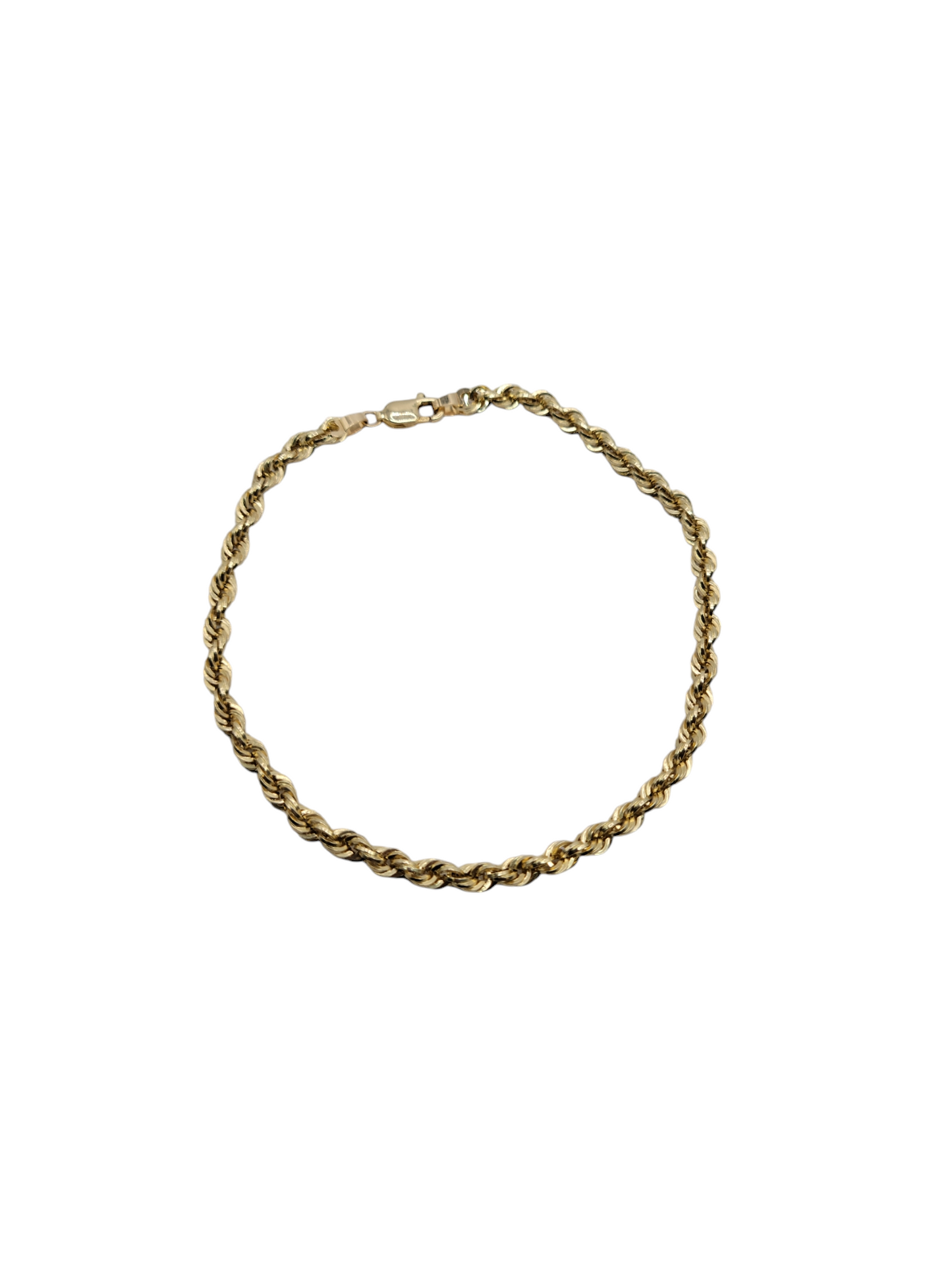 10k rope gold bracelet size 8.5in.