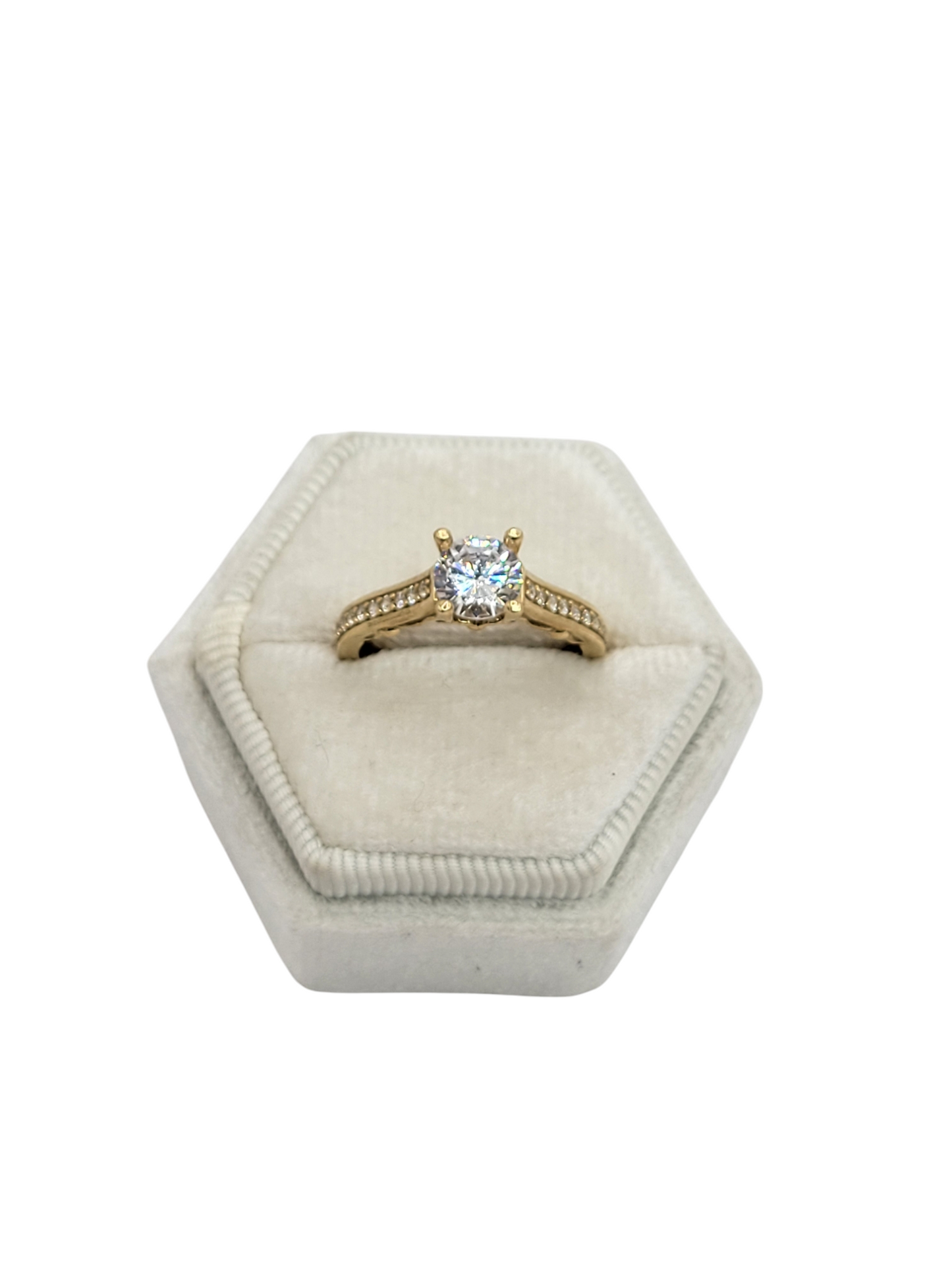 10k gold engagement ring size 7 CZ stones