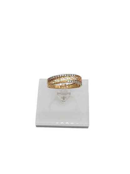 10k gold wedding trio for him and her with CZ stones