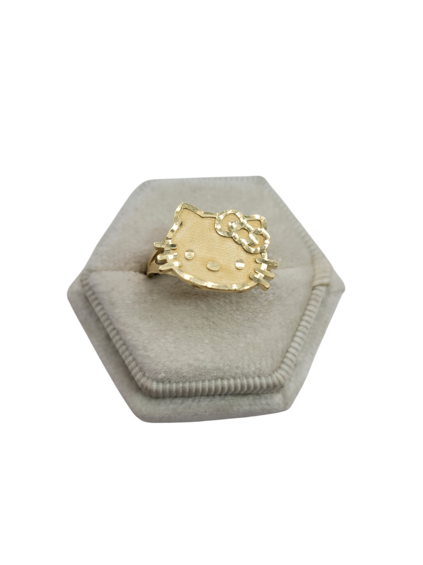 10K Gold Ring Hello Kitty Big, Size 7.5