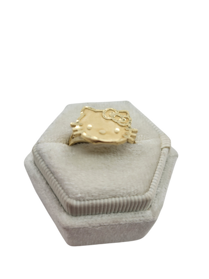 10K Gold Ring Hello Kitty Big, Size 7.5