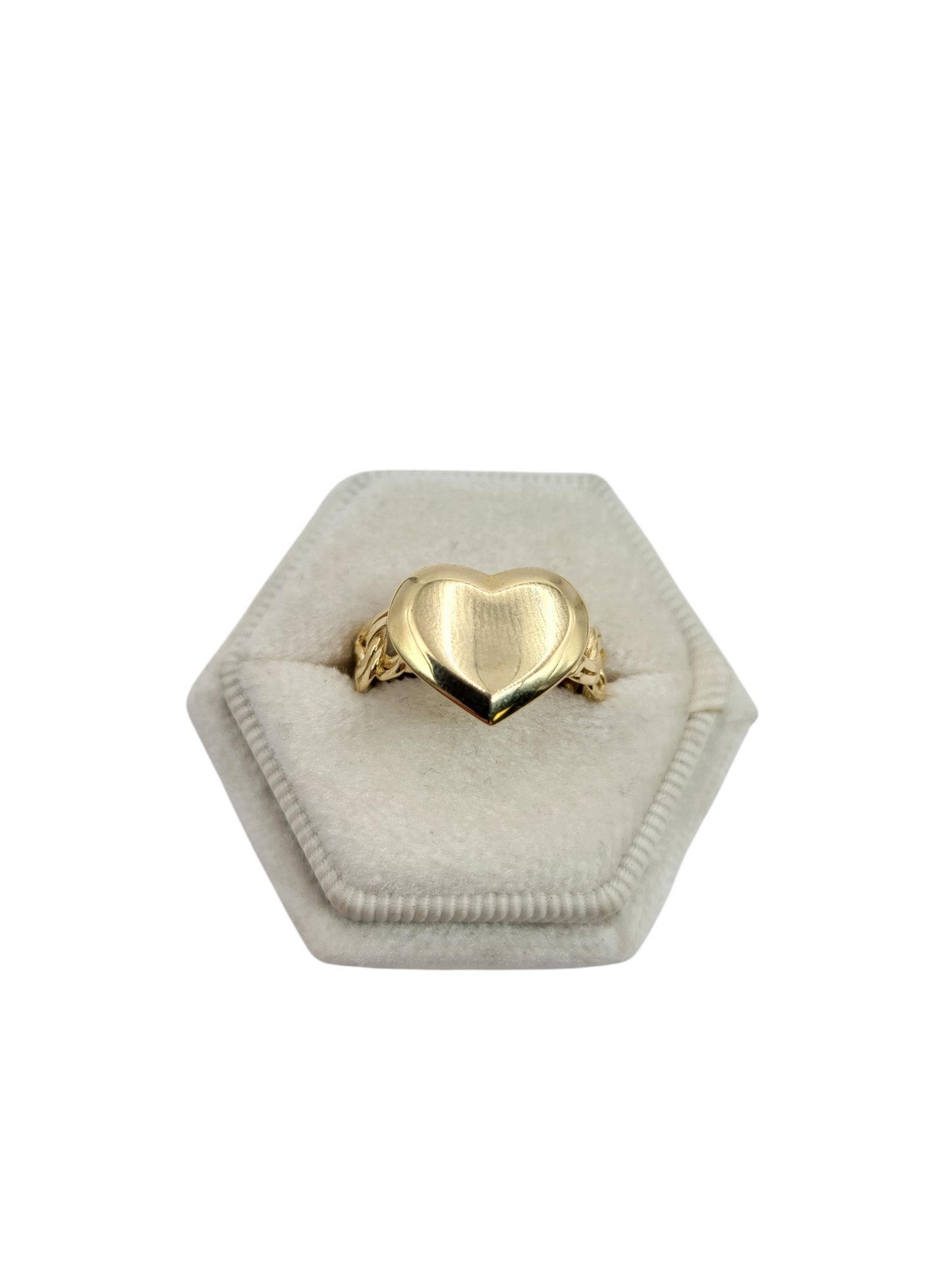 10K gold ring. Plain heart. Size 7. CZ stone.