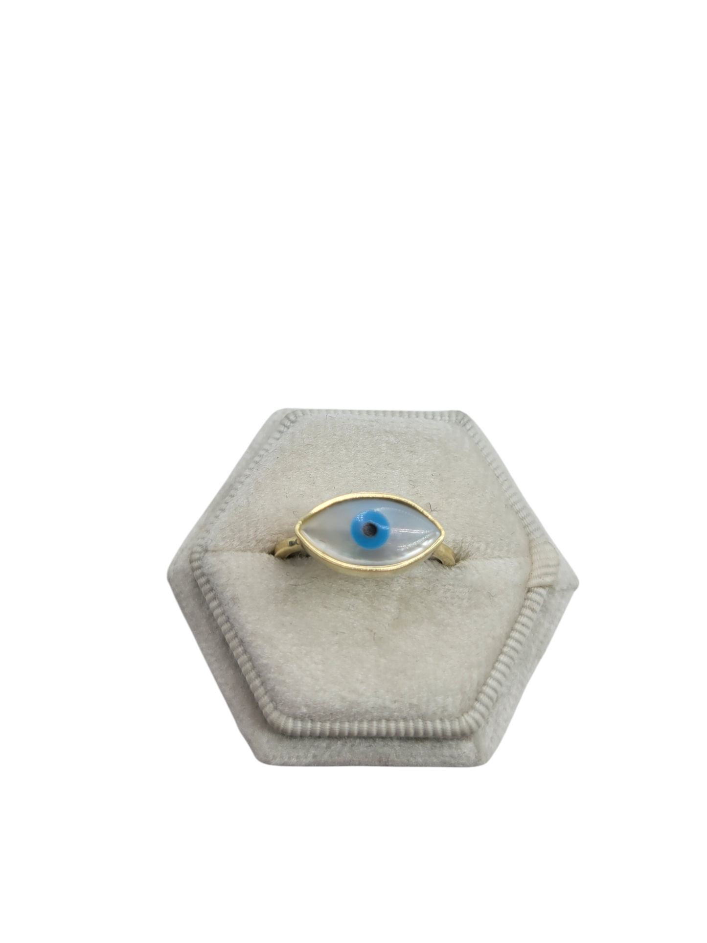 10K Gold Ring. Blue Eye. Size 7.