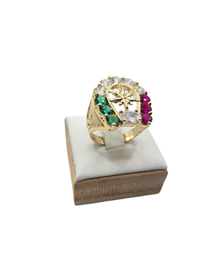 Ring 10k gold of Colors with Marijuana Leaves size 11.5