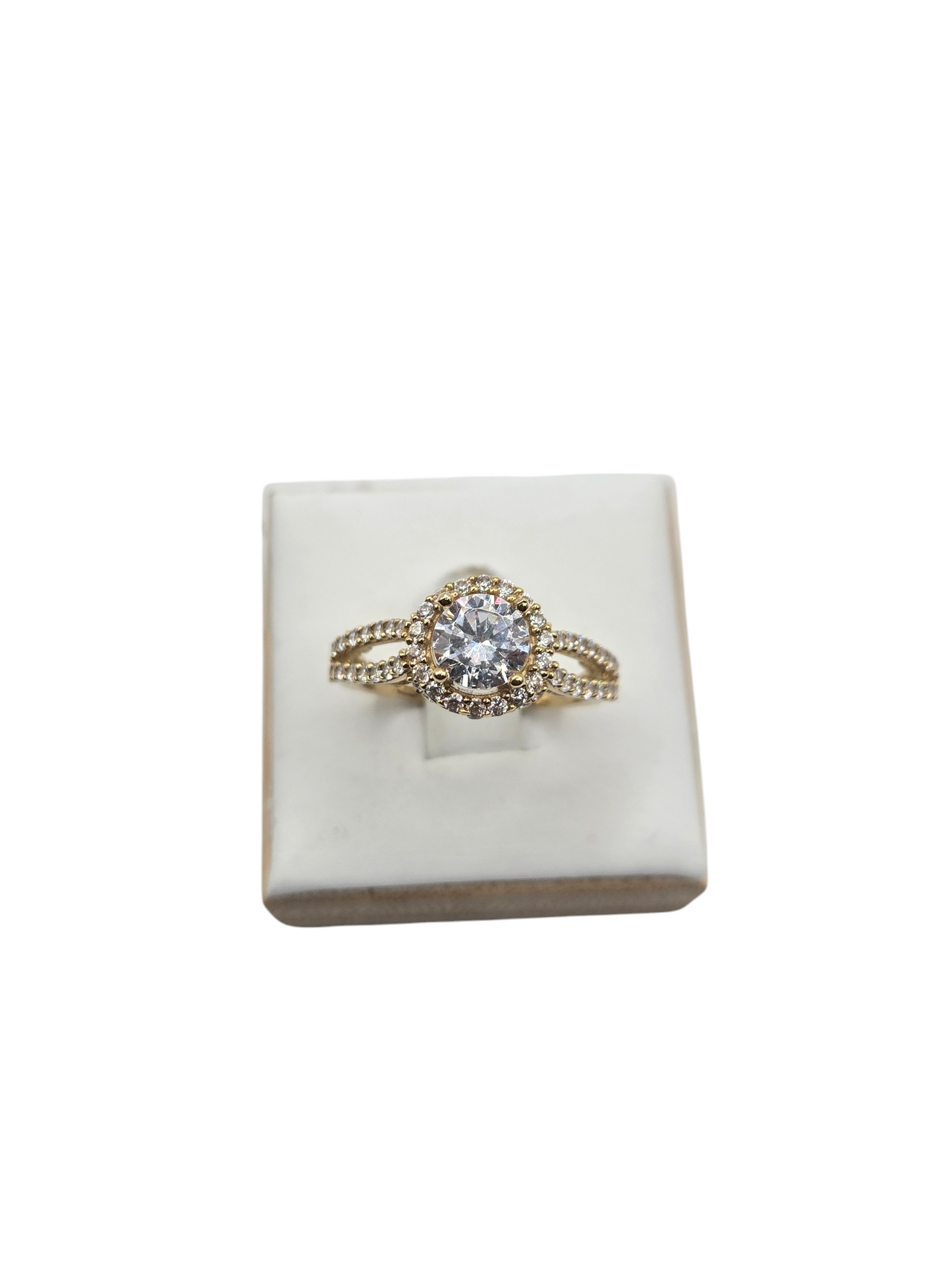 10k Gold Engagement Ring with CZ Stones size 6.5