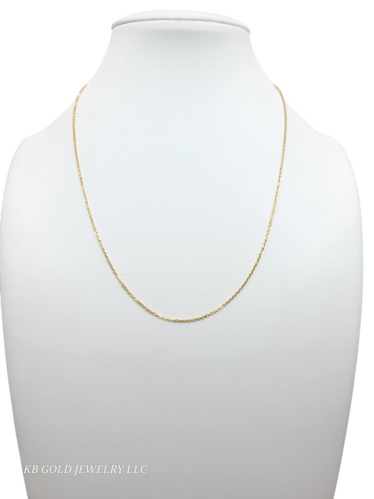 14K Gold Cuban Chain . 18in 1mm