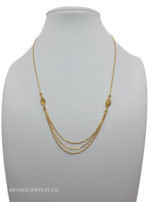 14K gold necklace. 18in 1.3mm