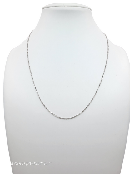14K White Gold Chain .18in 2mm