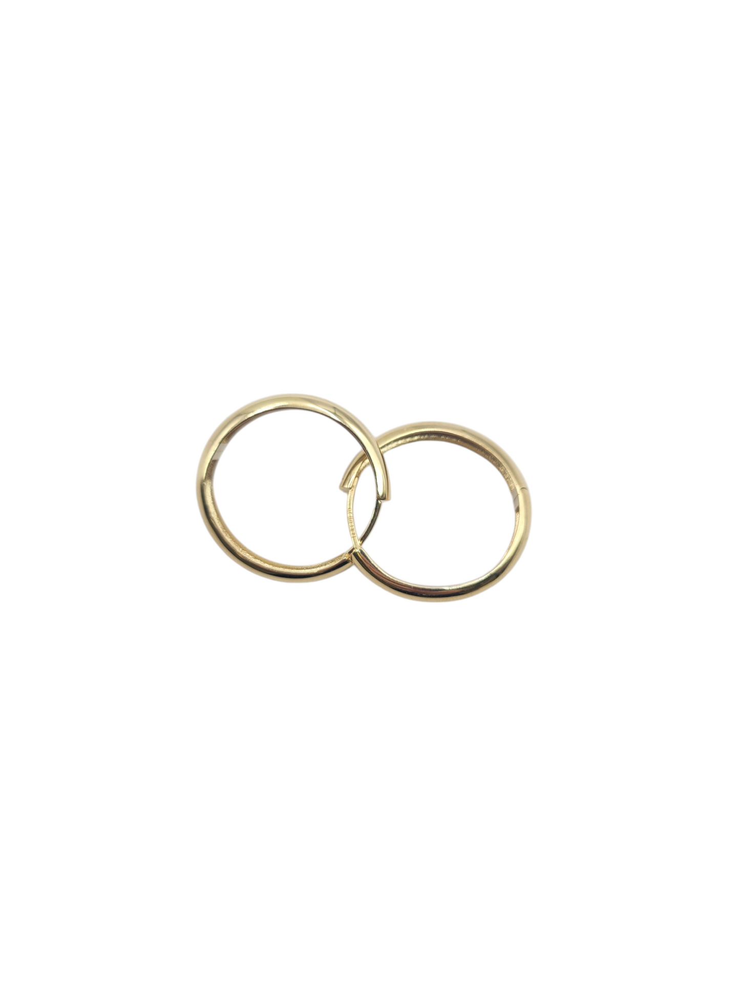 14K gold plain earrings. 2