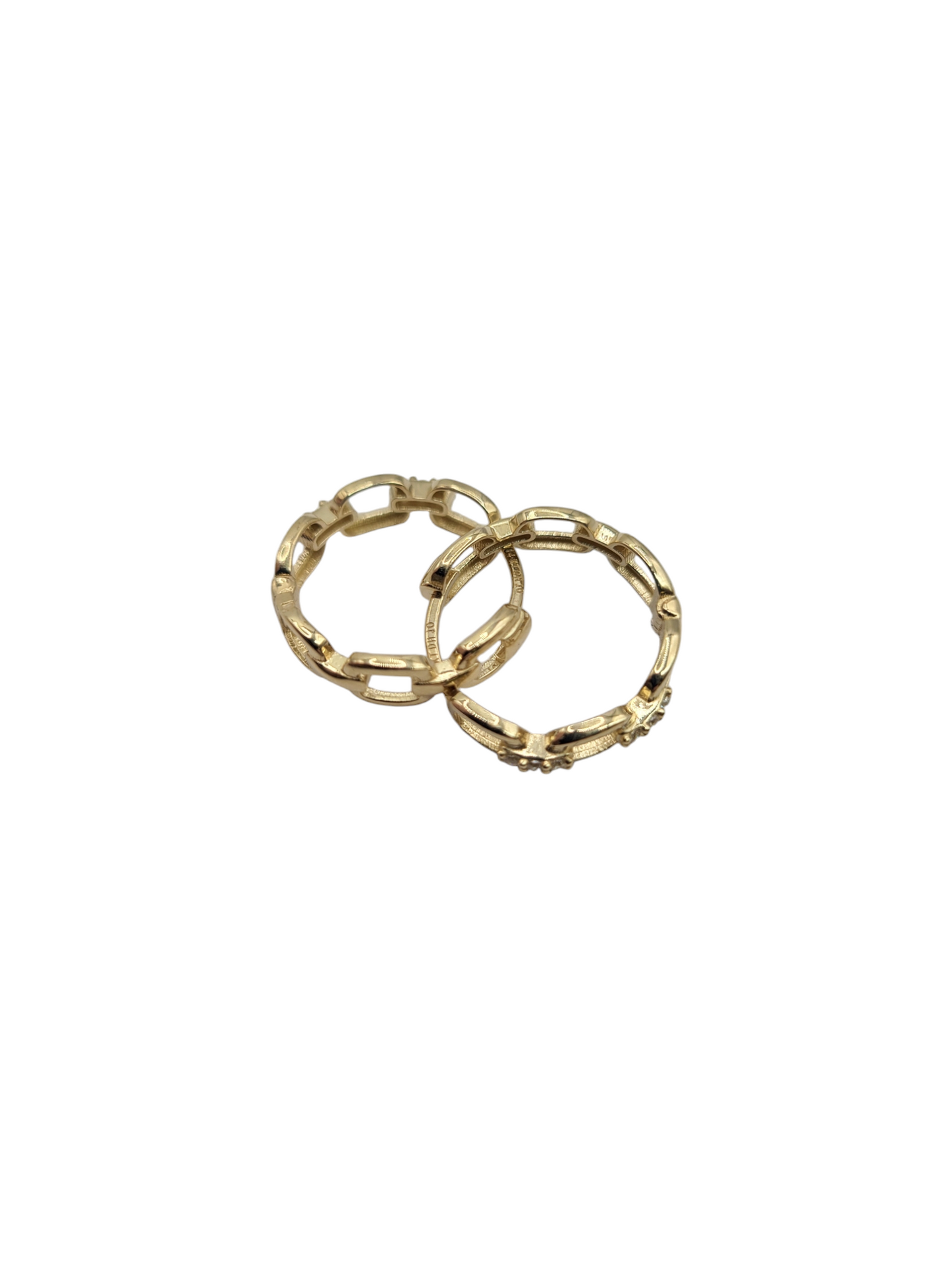 14K gold earrings. chain design