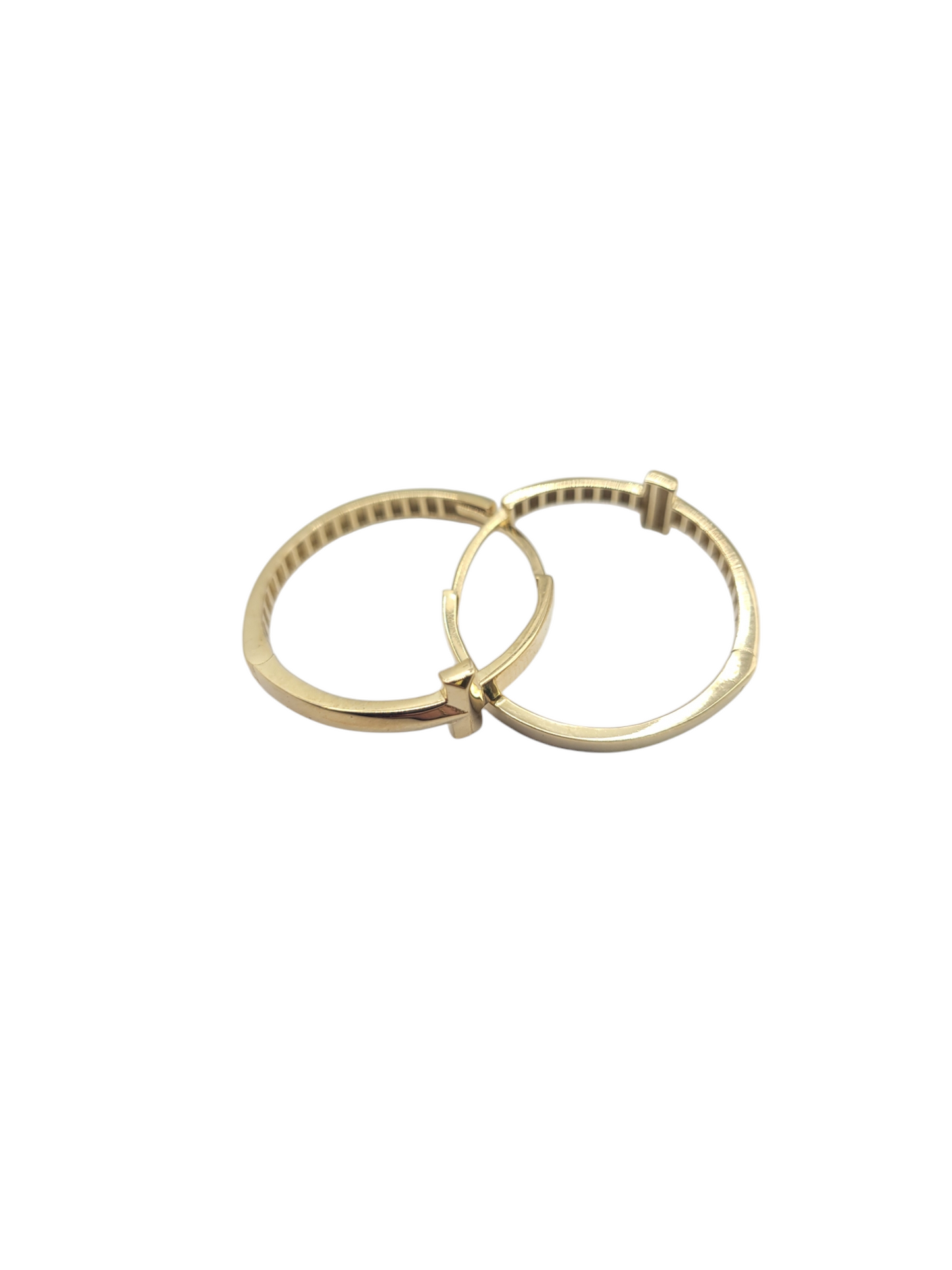 14K gold earrings. cross