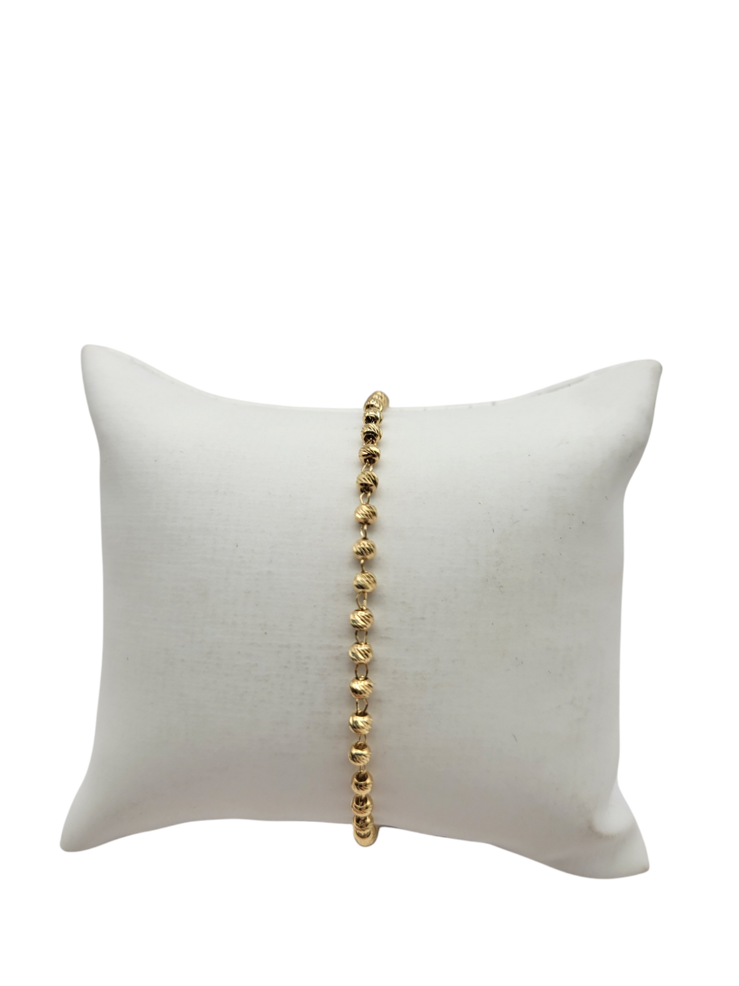 14K Gold Anklet. Balls. 8.5in 3mm