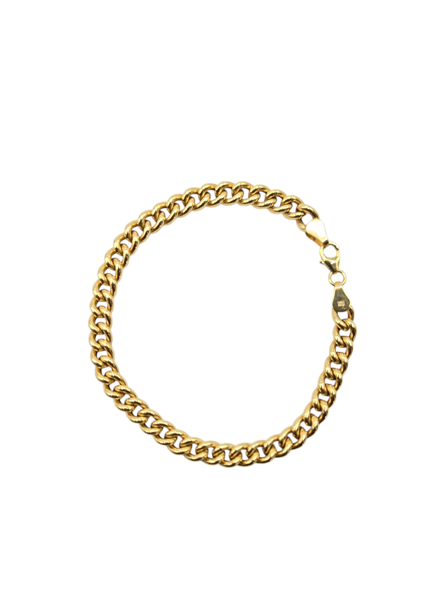 14k gold bracelet Cuban style. 7.5in 5mm