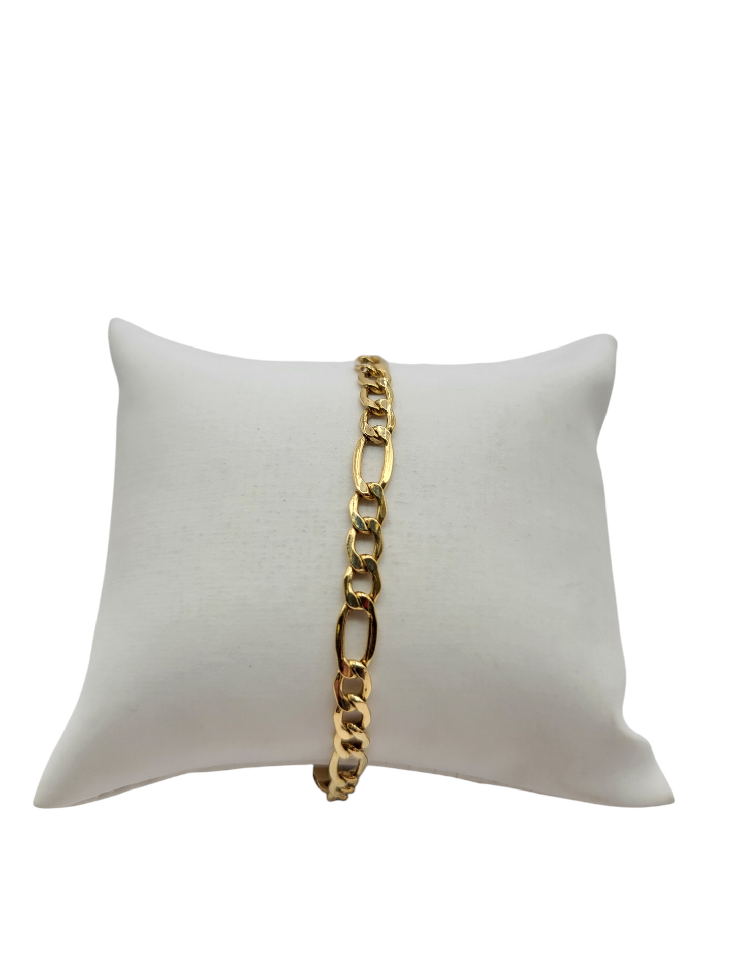 14K Gold Bracelet. 3 in 1 Style. 8.5in. 6mm