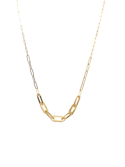 14K Gold Chain . Link Pendant . 24in . 3mm