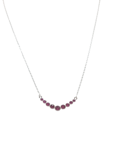 925 sterling silver chain. Red circle pendant. 18in. 1mm