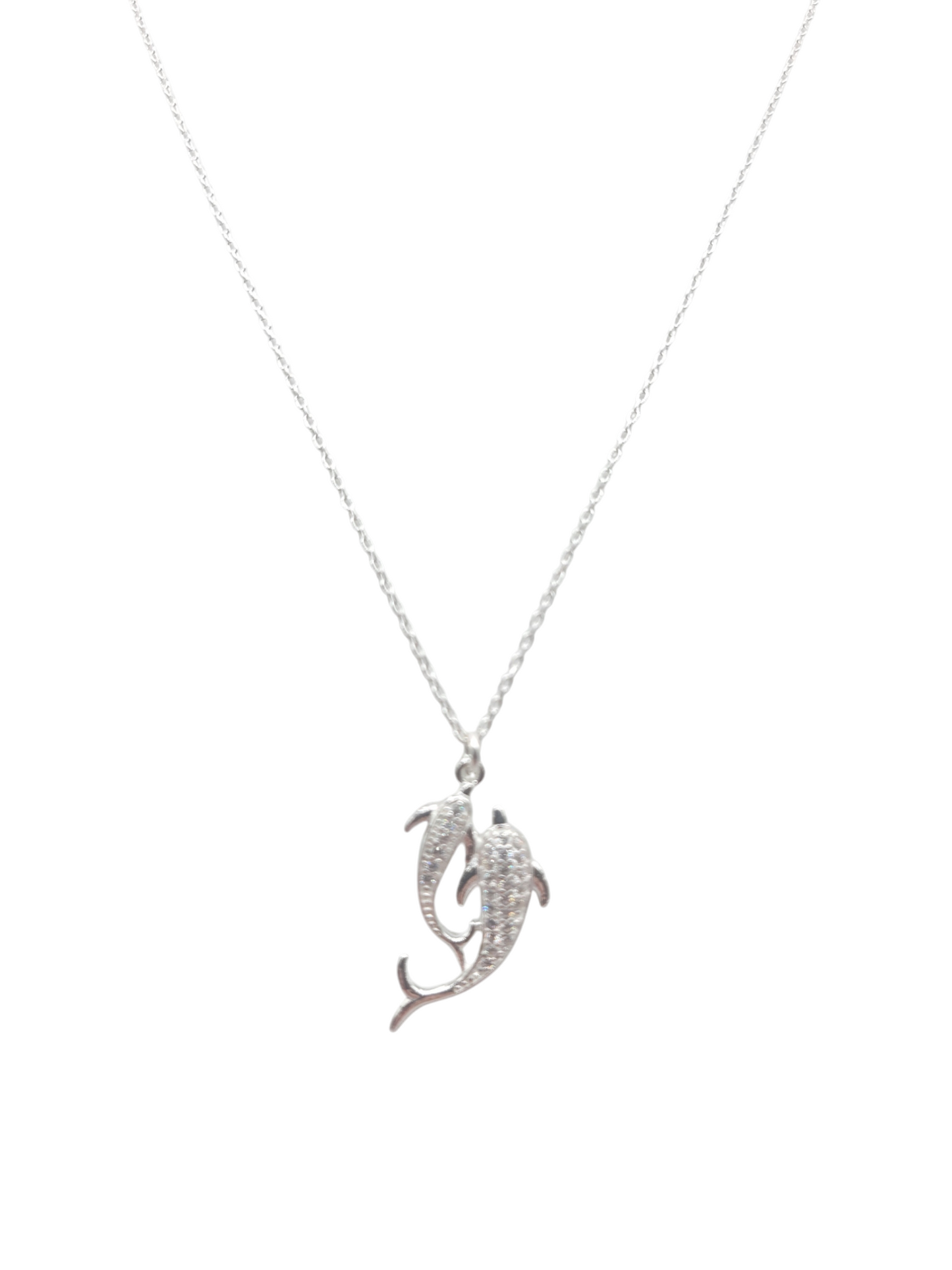 925 silver chain. Dolphin pendant. 18in. 1mm