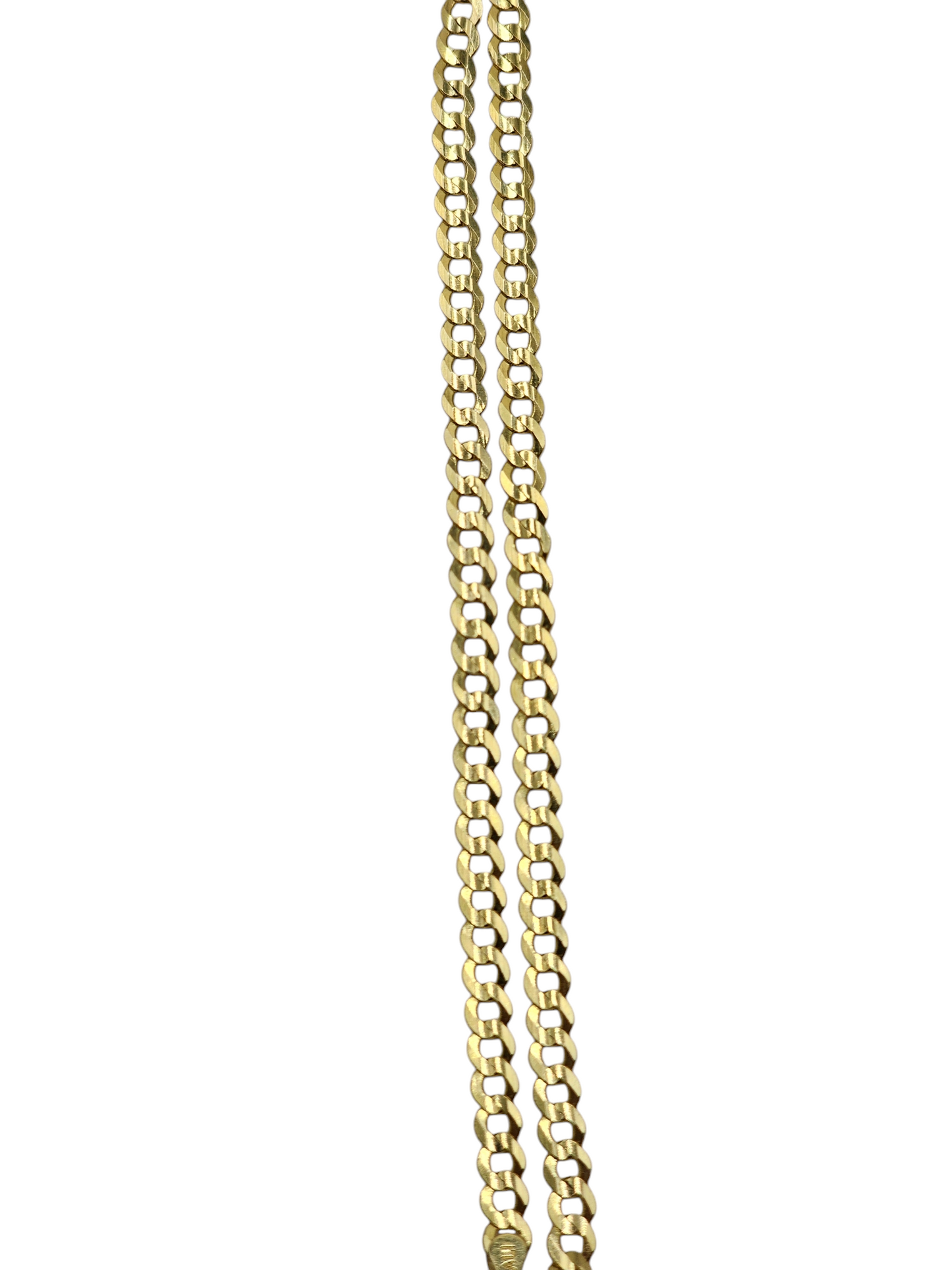 10k gold Cuban link anklet.  10in 3.7mm