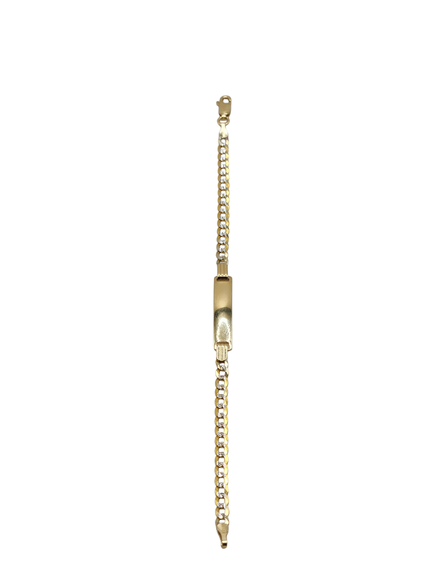 10k gold diamond cut ID bracelet. 6in 5.2mm