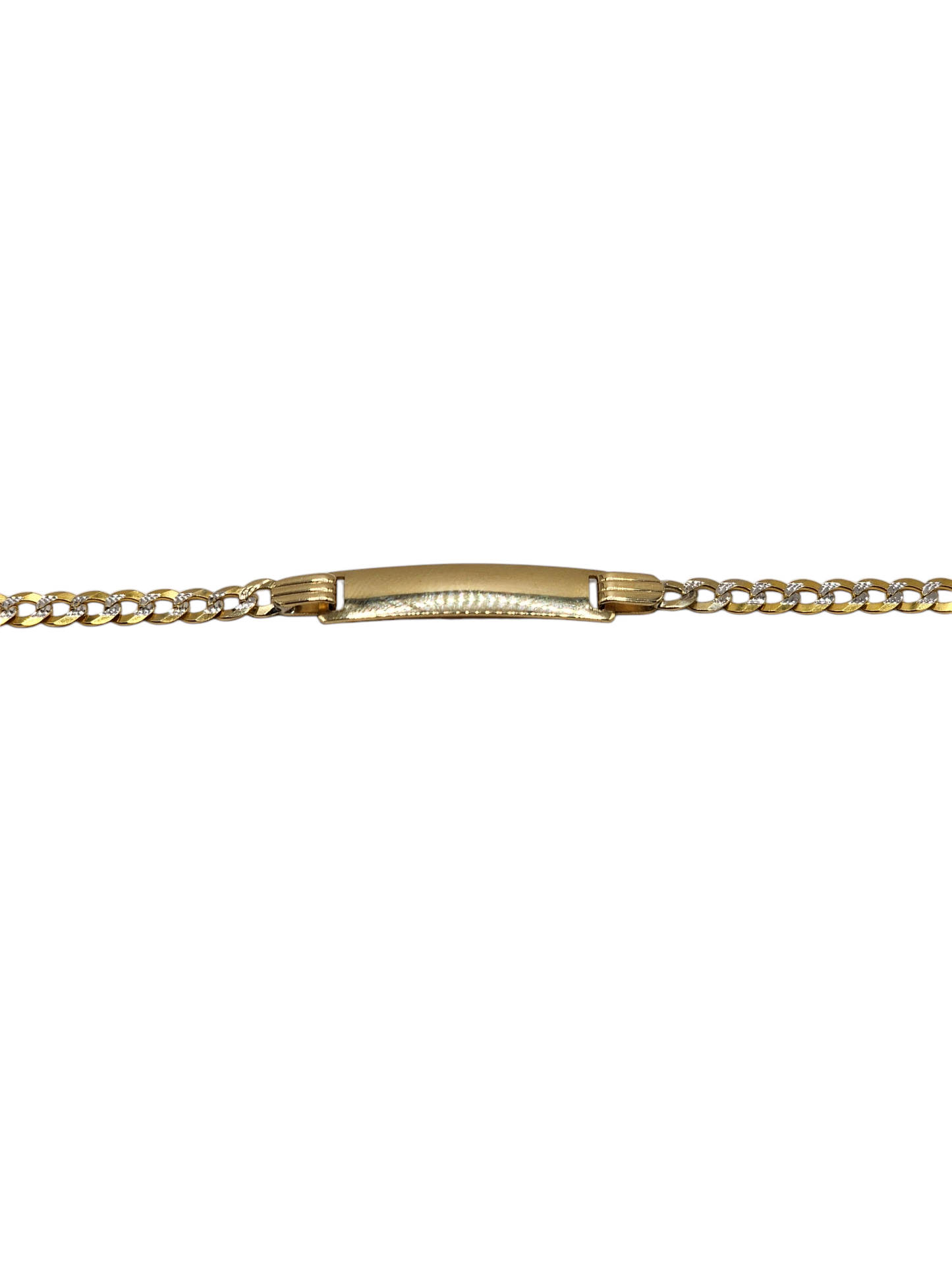10k gold diamond cut ID bracelet. 6in 5.2mm