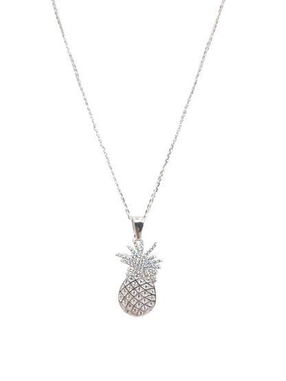 925 silver chain. Pineapple pendant. 18in. 1mm
