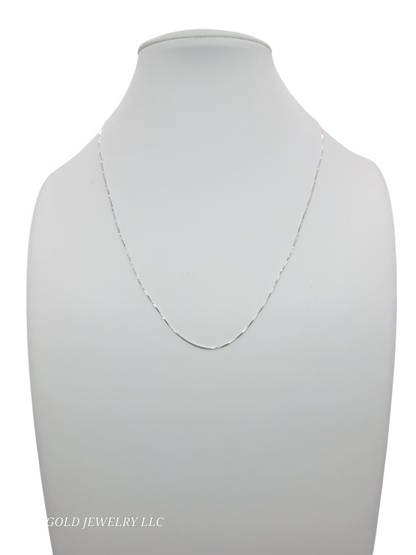 925 sterling silver chain. plain . 18in . 1mm