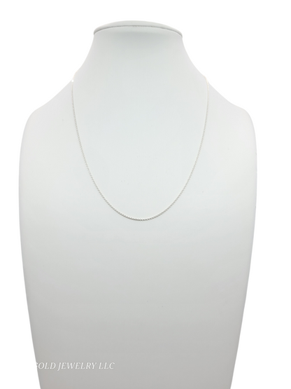 925 sterling silver chain. plain . 17in . 1mm