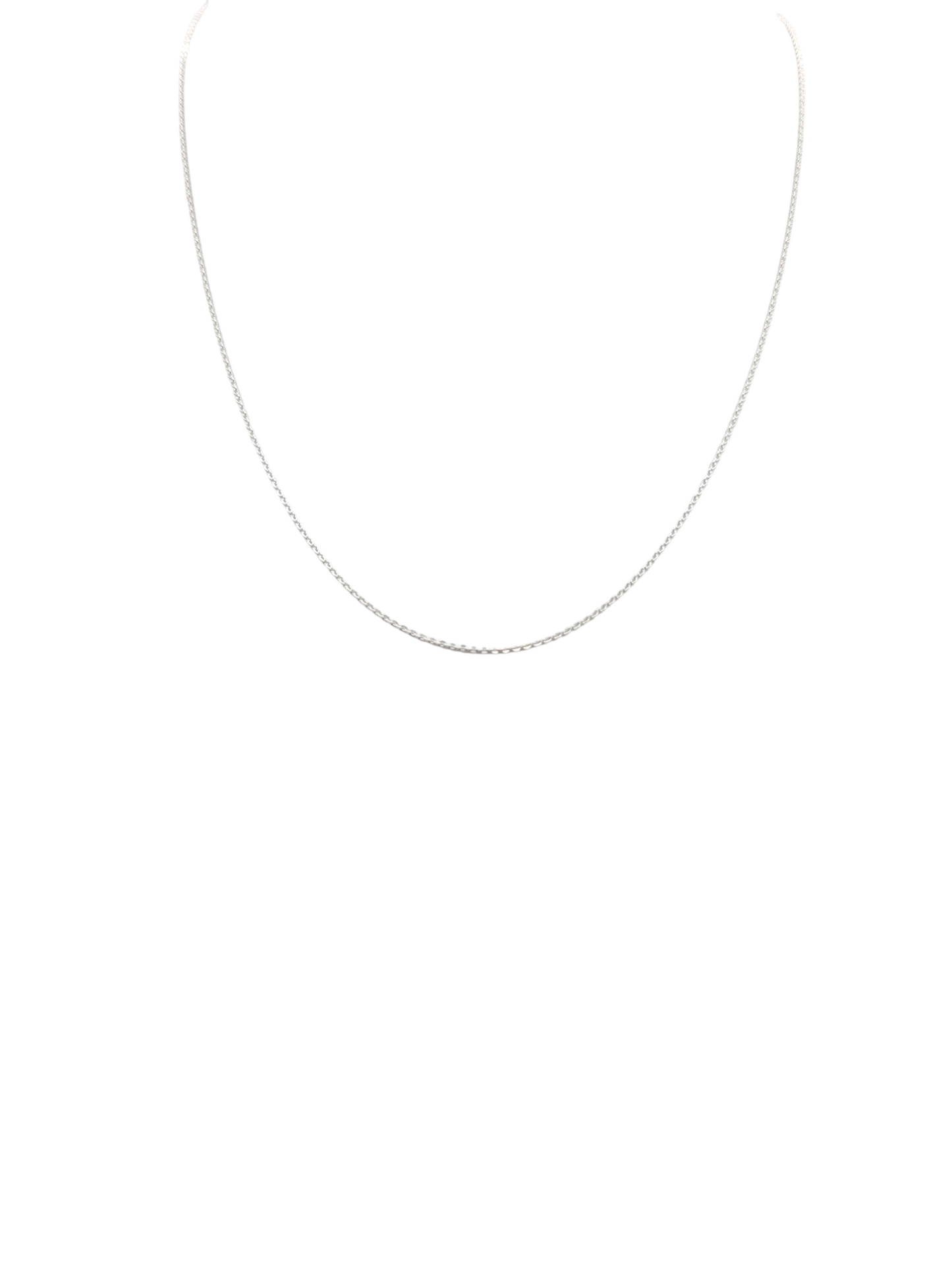925 sterling silver chain. plain . 17in . 1mm