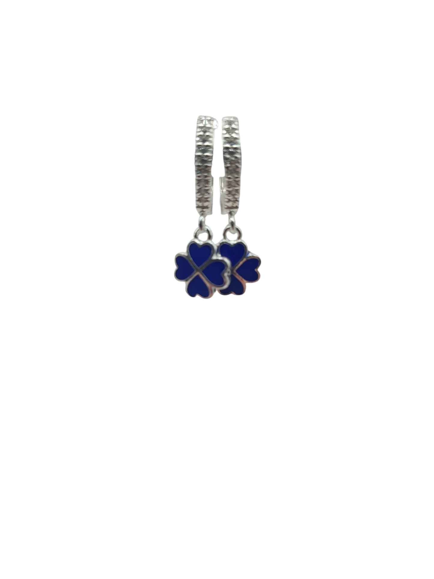 925 silver earrings. Blue clover