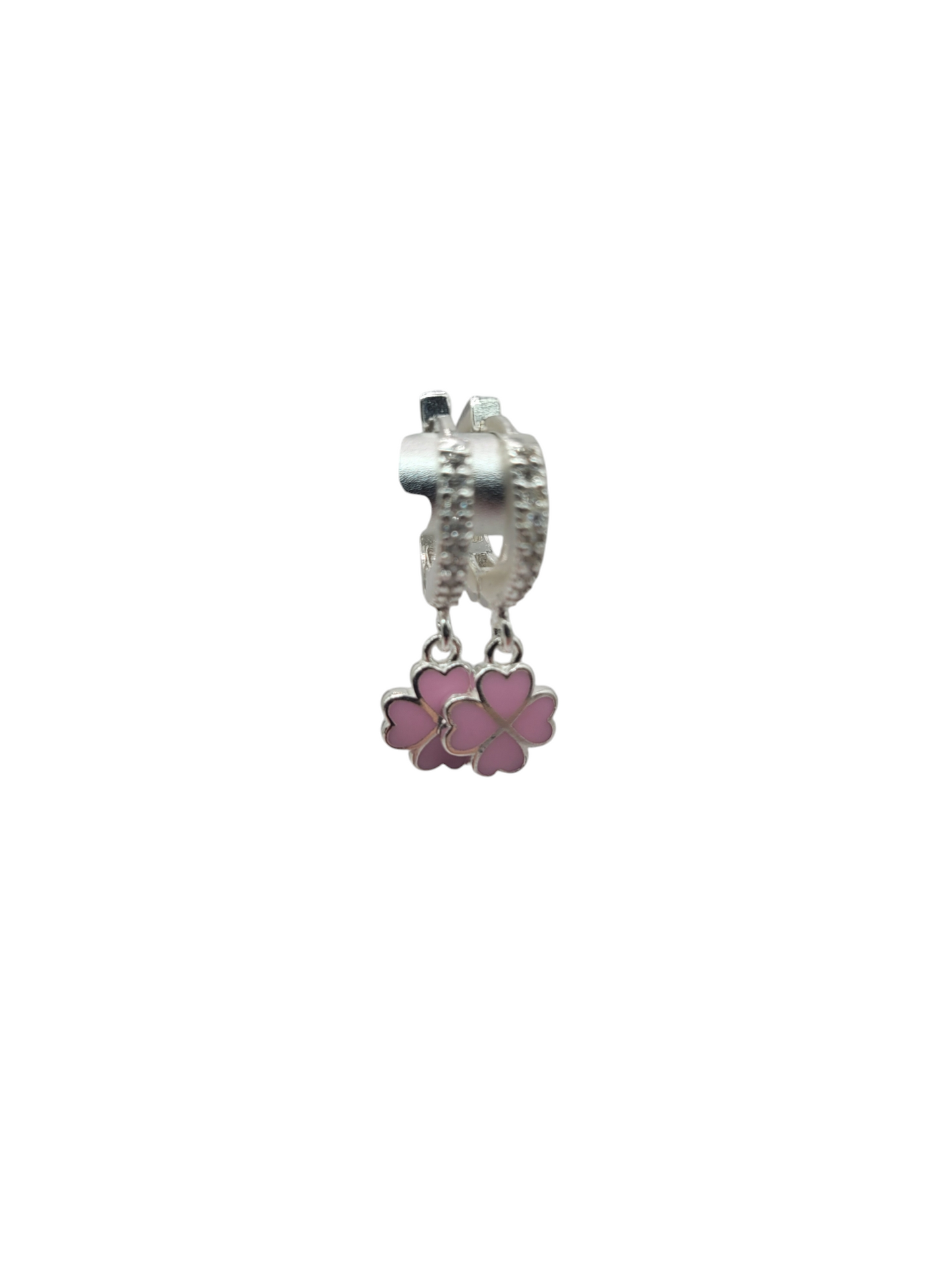 925 silver earrings. Pink clover