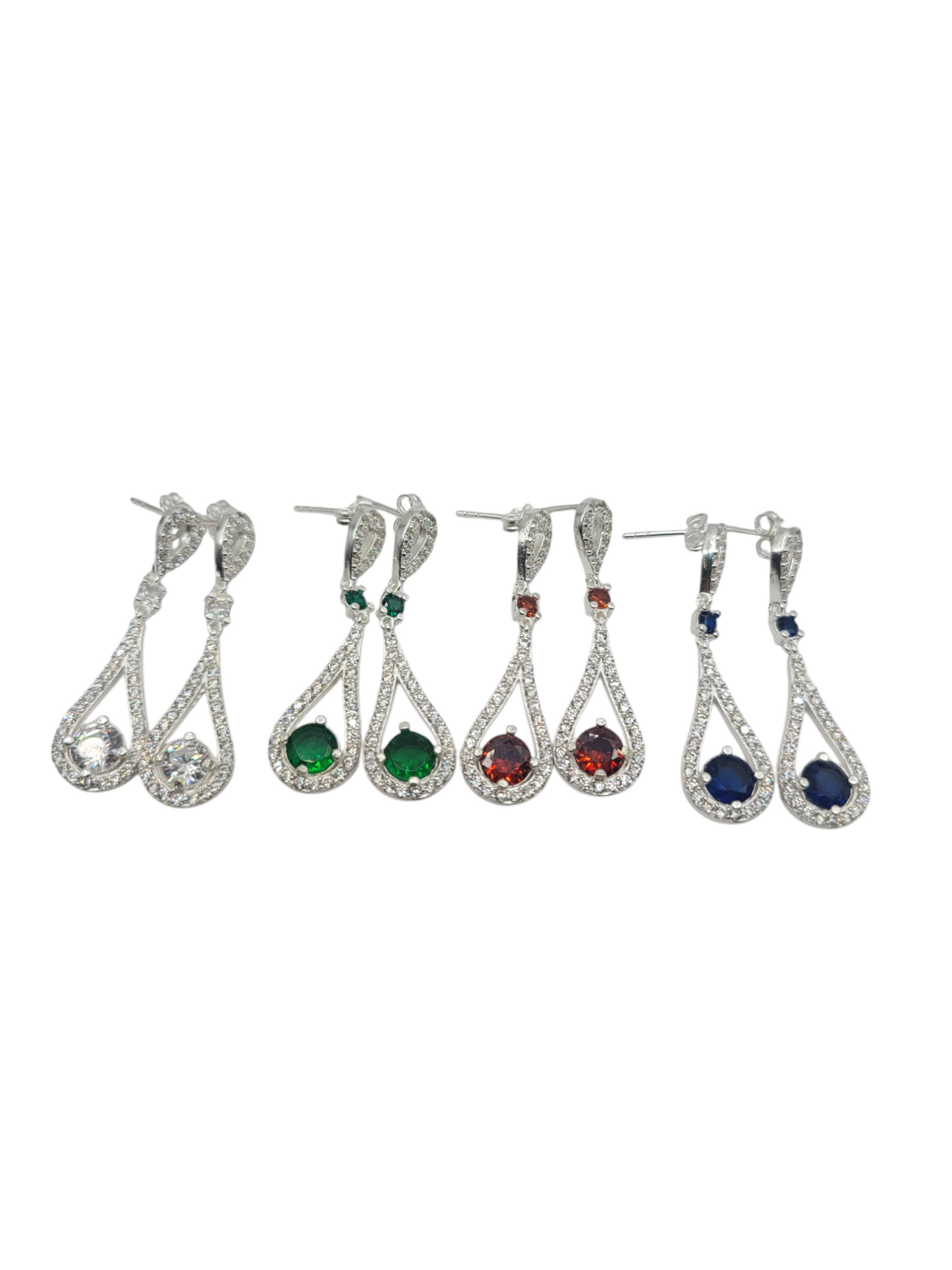 925 silver earrings. Colored stones
