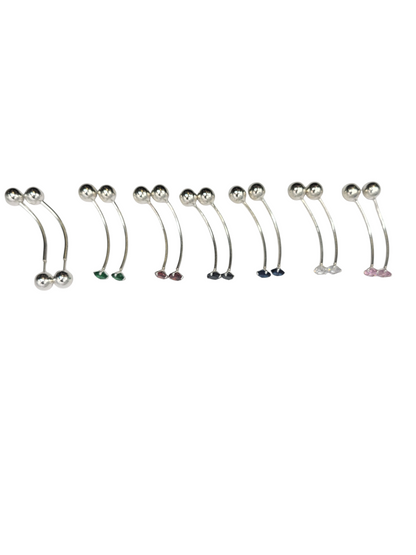 925 silver earrings. Piercing with colored CZ stone