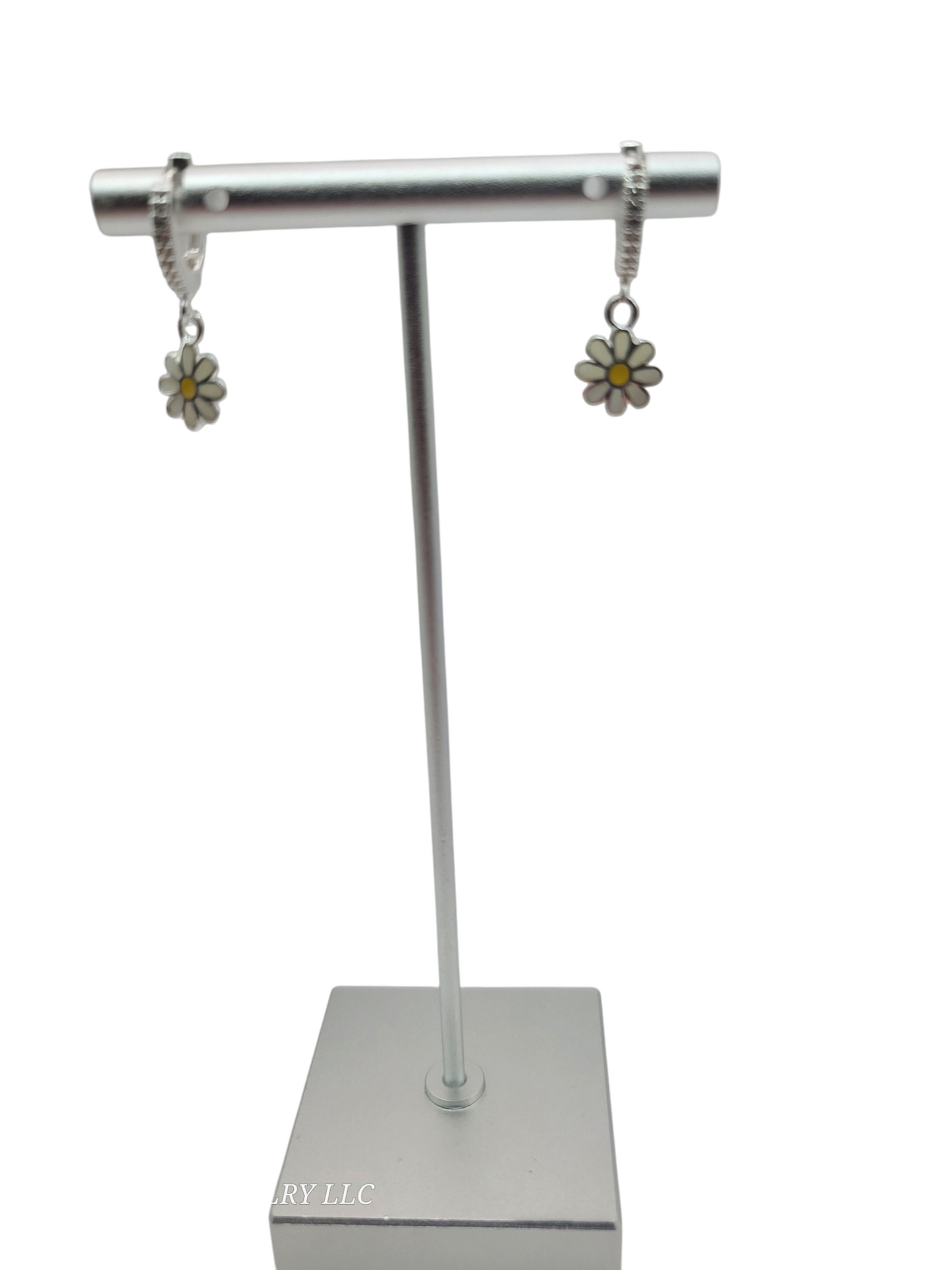 925 silver earrings. daisy flower